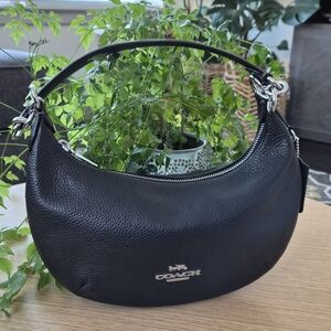 Coach Black Payton Shoulder Bag with Silver Hardware